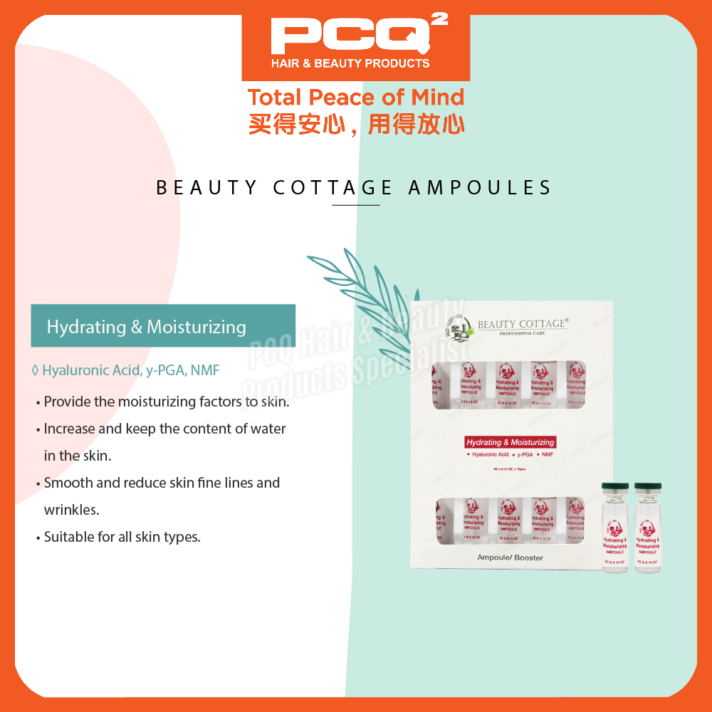 Beauty Cottage Face Ampoule (10 x 4ml) Lightenin/Calming/Hydrating/ Moisturizing/Purifying