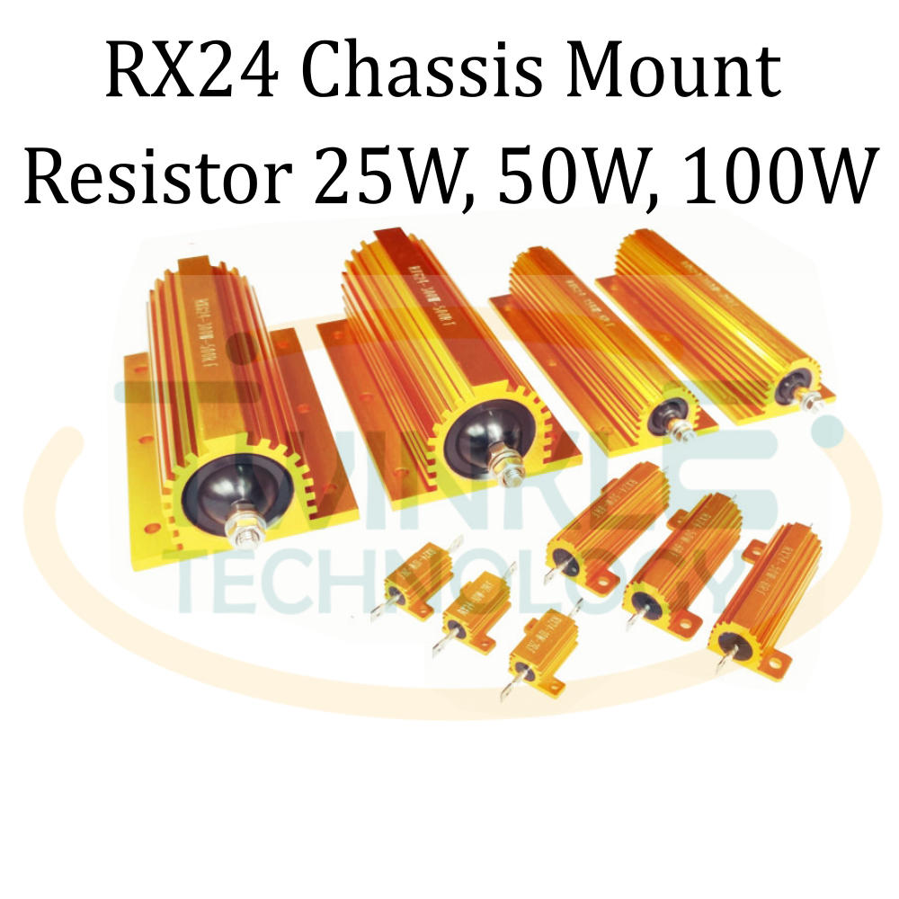 25W 50W 100W Resistor RX24 Wire Wound Golden Aluminium Shell Housed ...