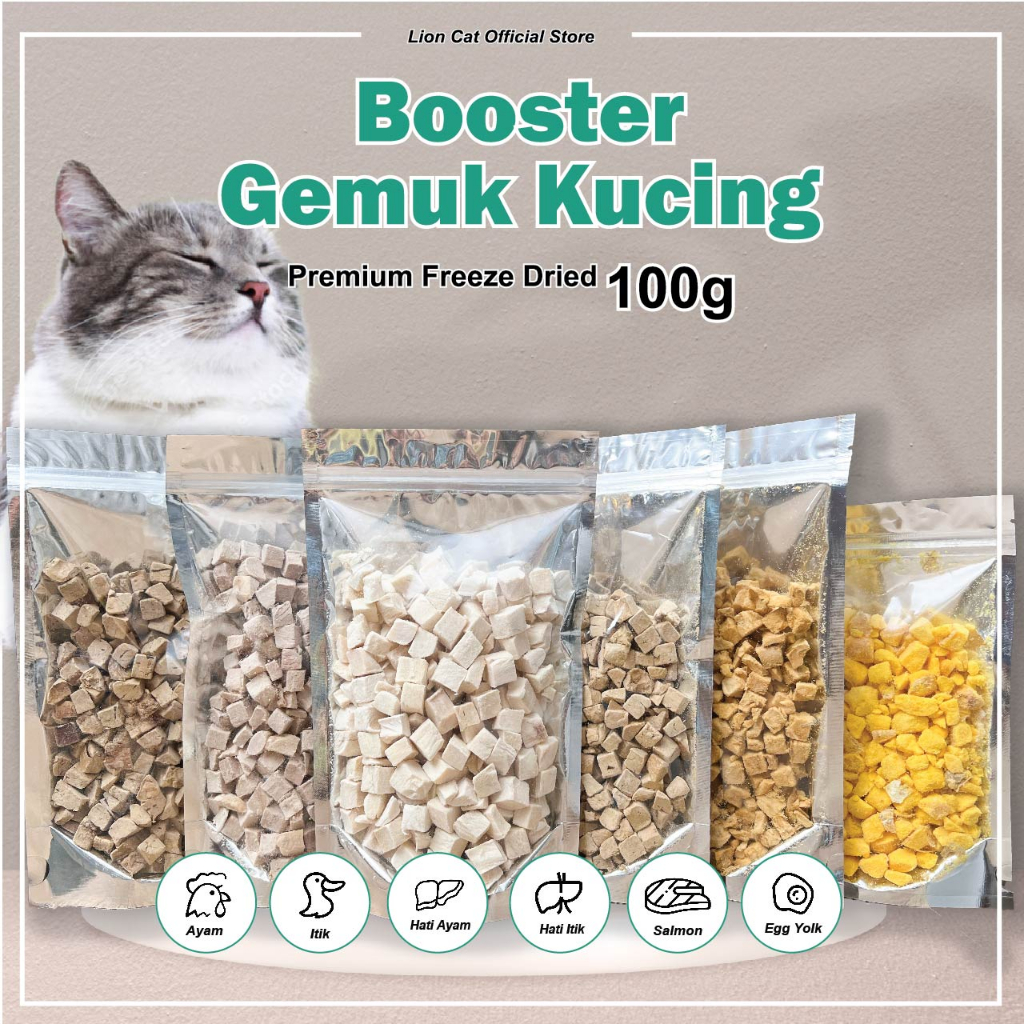 Booster Gemuk Kucing Makanan Kering Kucing Cat Freeze Dried Cube Pet