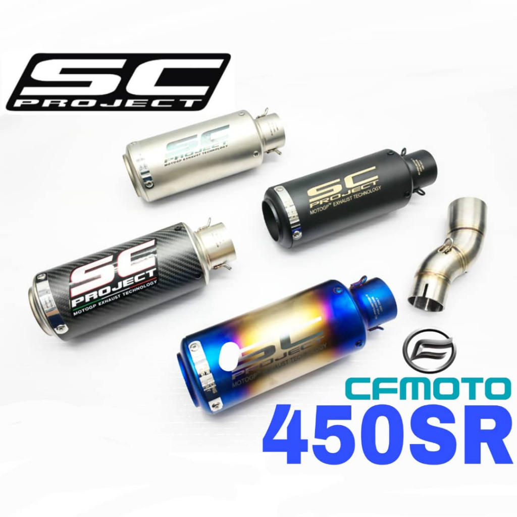SC Project Exhaust CFMoto 450SR Slip on Piping Muffler Stainless Steel Motor Accessories 450 SR