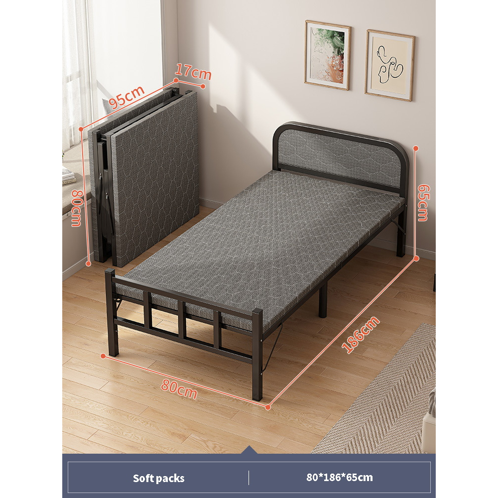 Foldable Bed Frame Katil Lipat Single Bed Foldable Bed Portable Office ...