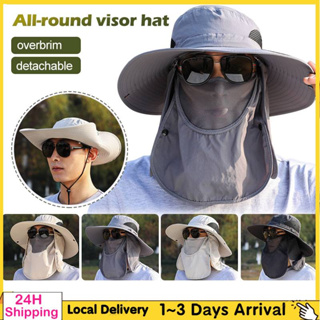 🌞UV Removable Sun Hat With Large Brim Fishing Hat Neck Flap