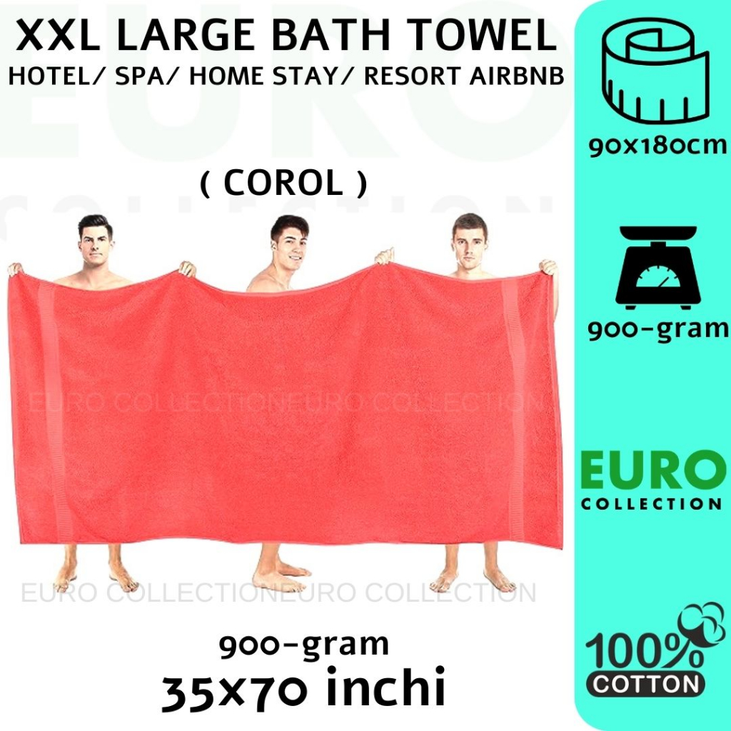 Big Size XXXL Bath sheet towel 90x180CM 900 Grams Tuala Mandi Dewasa 100 Cotton Extra Large Towel Super Water Absorbent Shopee Malaysia