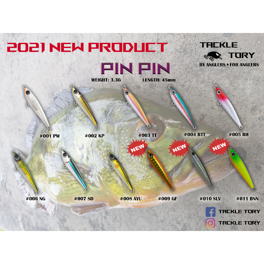 Tackle Tory Pin Pin Sinking Pencil 48mm 3.3g Ultra Light Lure Gewang ...