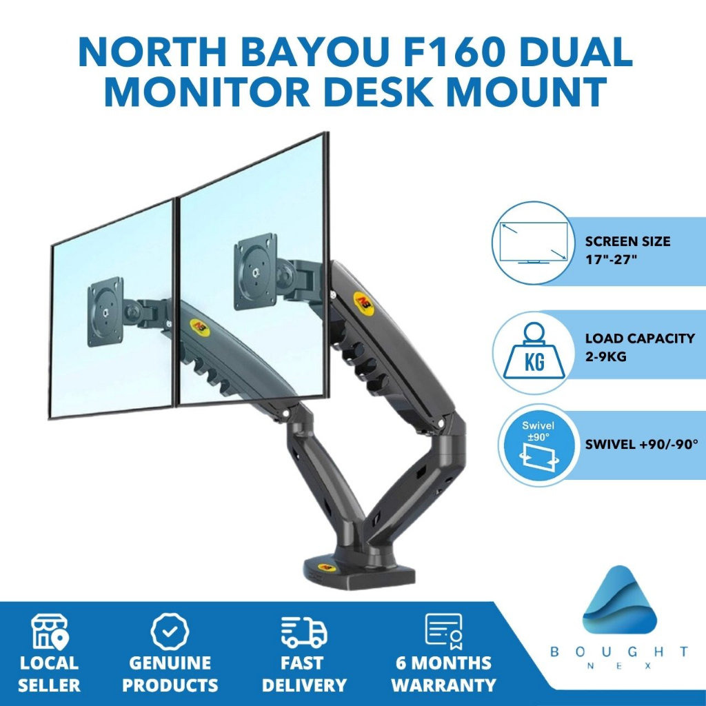 NB North Bayou F160 Dual Monitor VESA Desk Mount Stand Adjustable ...