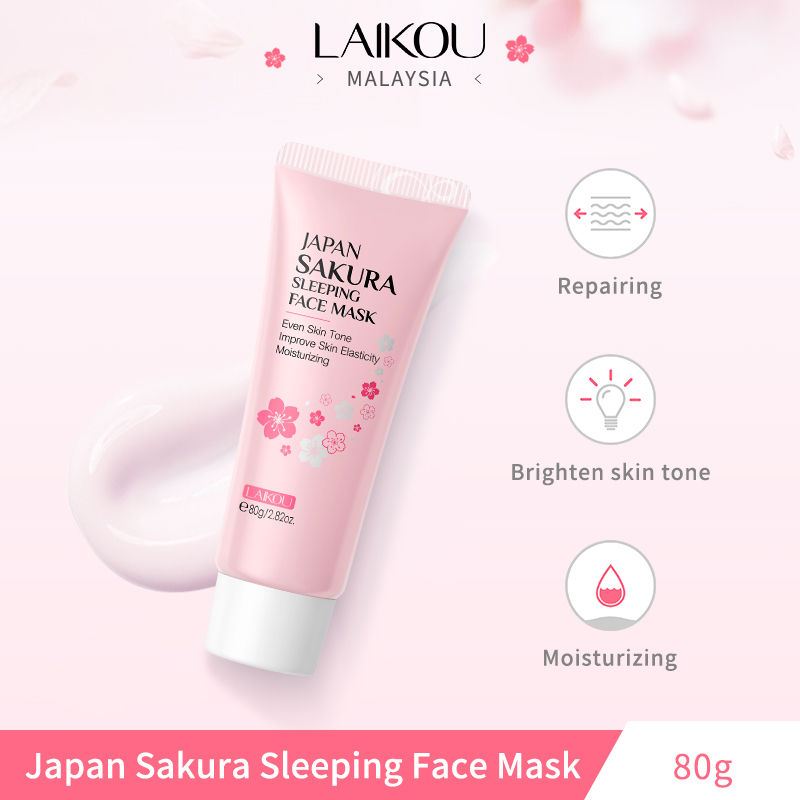 Laikou Japan Sakura Facial Sleeping Mask (80g) Shopee Malaysia