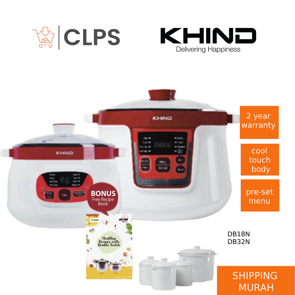 Khind DB18N DB32N Double Boiler Multi Function Cooker Steamer Shopee