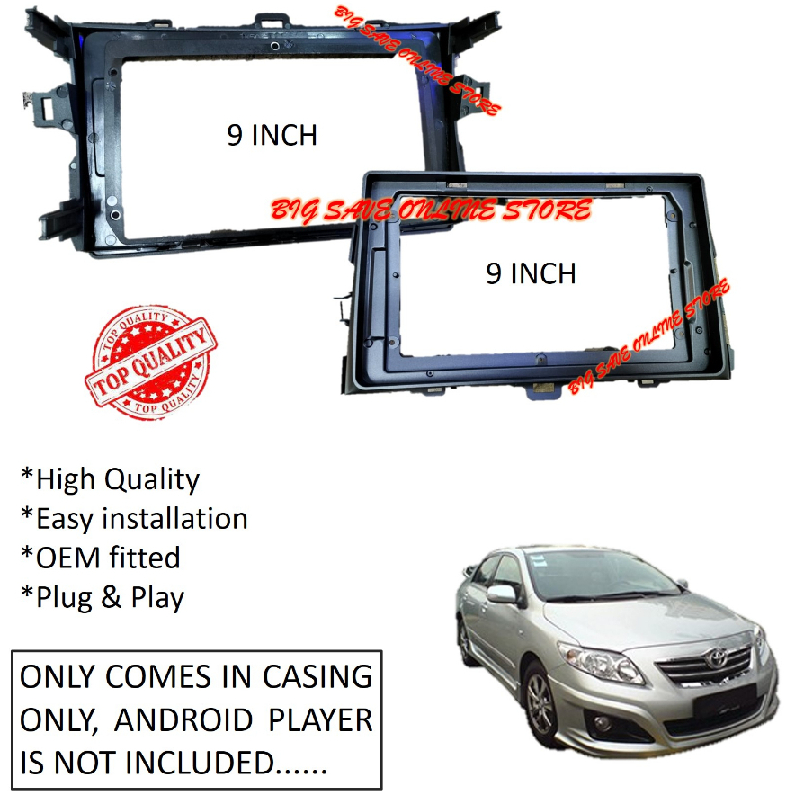 TOYOTA ALTIS 2007 - 2013 9 INCH ANDROID PLAYER CASING (SELLING IN ...
