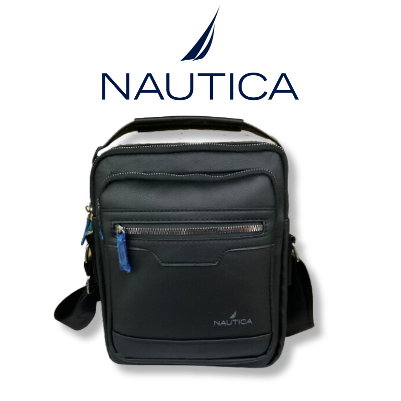 NAUTICA Sling Shoulder Bag - Navy & Yellow, Polyester, Multiple Zippered Pockets - View #5