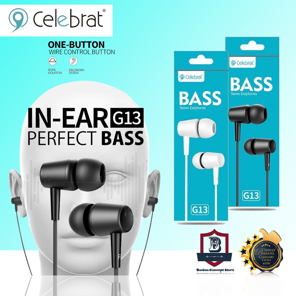 CELEBRAT G13 WIRED EARPHONE SUPER BASS HANDSFREE HEADSET