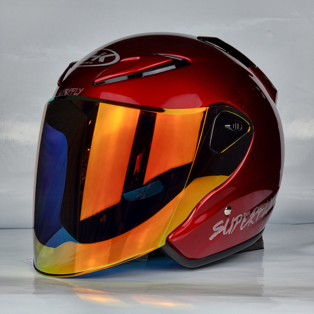 NHK Helmet X SUPERFLY R6 v2 Solid (Candy Red Glossy) | Shopee Malaysia