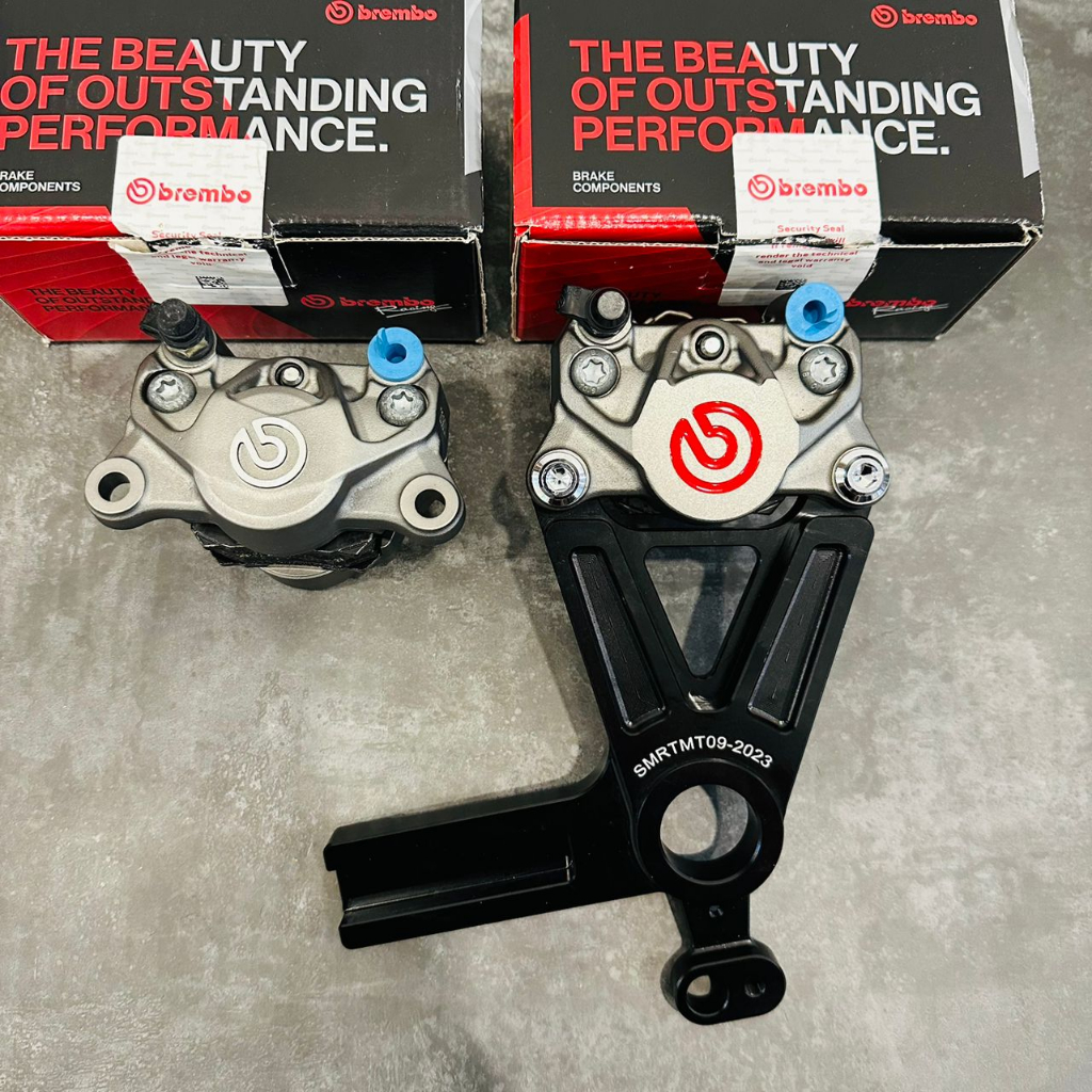 MT09 V3 REAR ORIGINAL BREMBO P34 SLIVER RED LOGO 2POT CALIPER SIAP