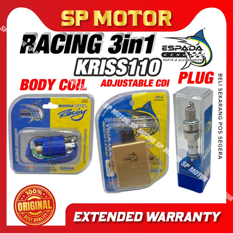 KRISS 110 KRISS 1 RACING CDI ESPADA (6pin) & RACING PLUG COIL Espada