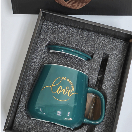 【EONMIR】LOVE Design Ceramic Mug Coffee Cup Couple Cup Set Gift Box Set