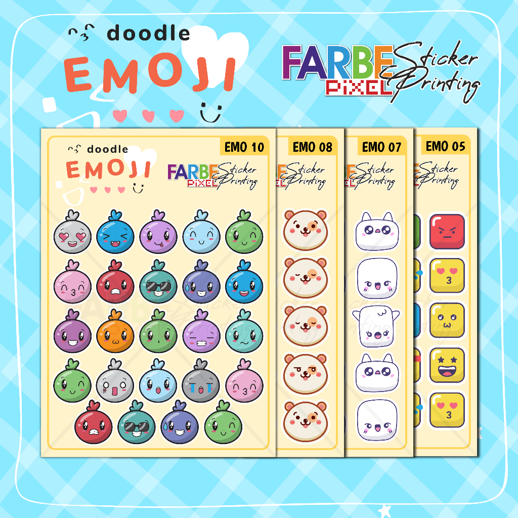 Sticker Emoji Smile Doodle Cute - Sticker Note | Shopee Malaysia