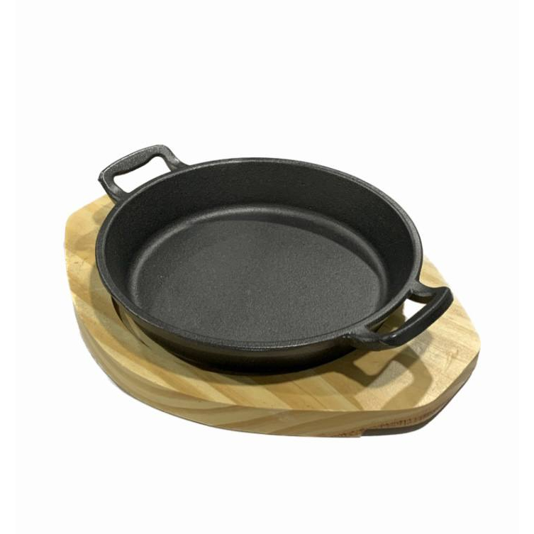 Natural Pre-seasoned Double Ear Cast Iron Grill Pan Skillet Kuali ...