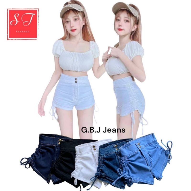 GB00 GBJ Thailand M-XL GBJ Jean Short Pant High Waist Plus Size Women ...