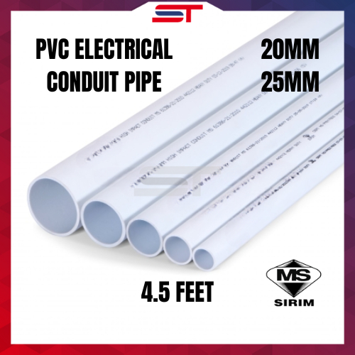 4.5 FEET 20mm 3/4'' / 25mm 1'' PVC ELECTRICAL CONDUIT PIPE / 20mm 3/4 ...