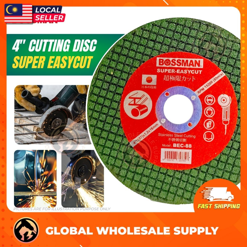 [100 ORIGINAL] BOSSMAN Stainless Steel Cutting Disc 4" Ultra Thin Cut