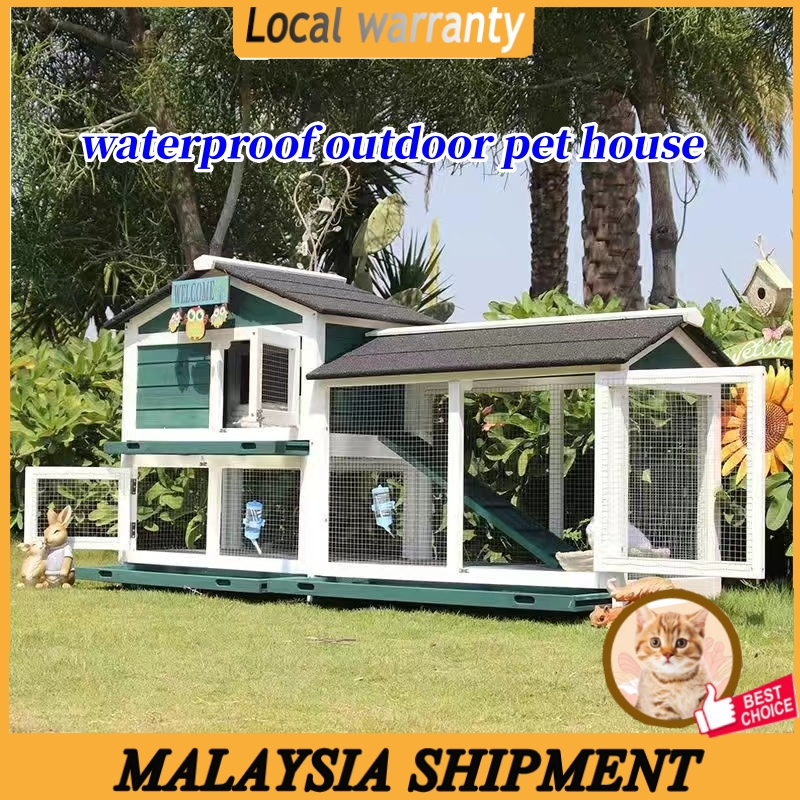 Waterproof Rabbit Cage Bunny Pigeon Chicken Coops Pet Cat Dog House