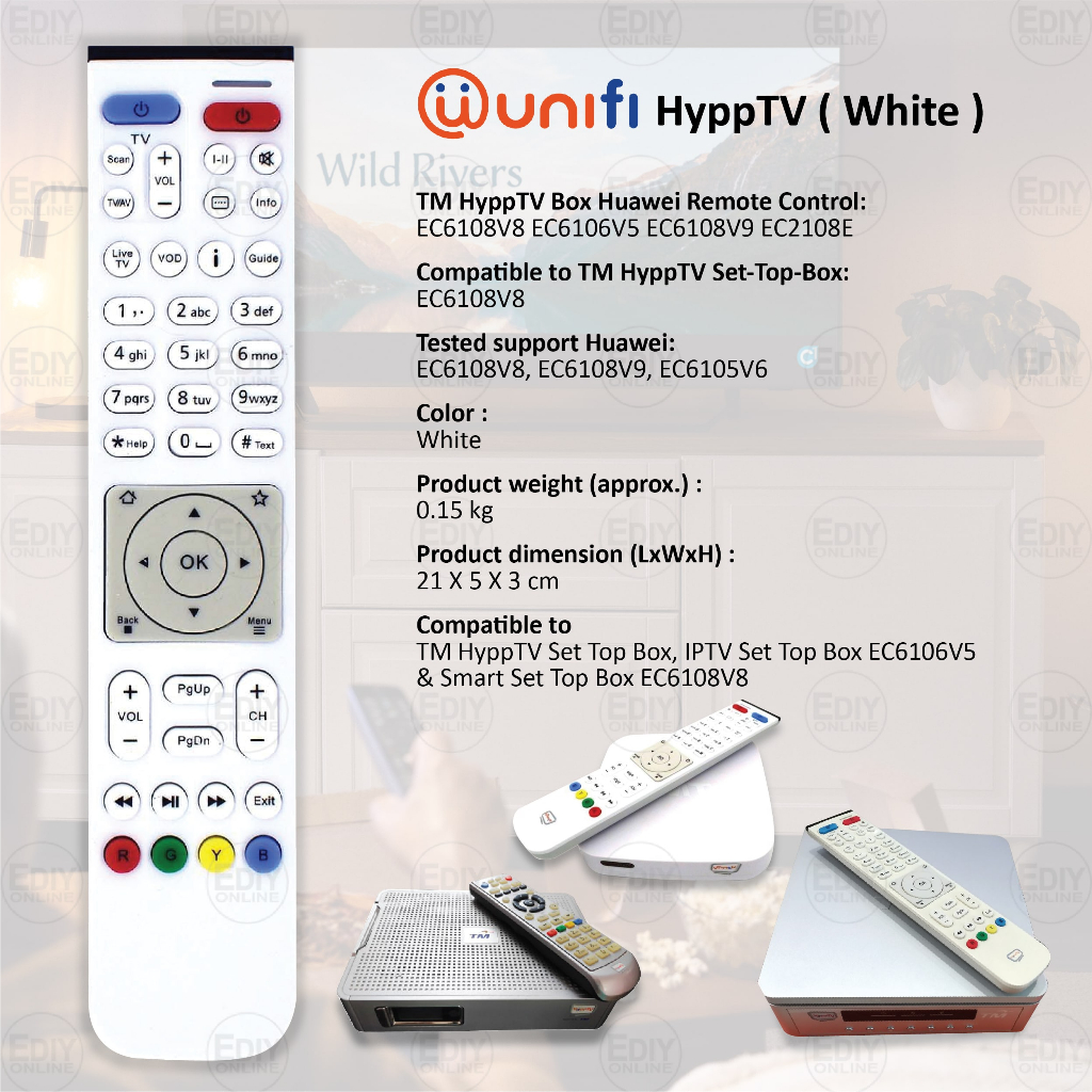 【𝐅𝐑𝐄𝐄 𝐁𝐀𝐓𝐓𝐄𝐑𝐘 𝐀𝐀𝐀𝐗𝟐】 Unify HyppTV Plus Box Remote Control Myunifi ...