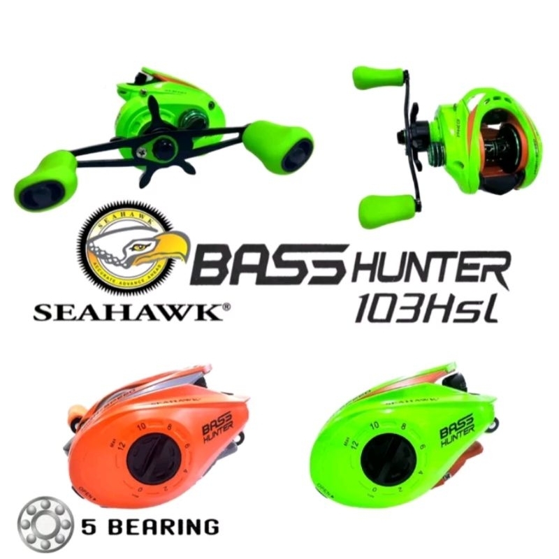 SEAHAWK BC REEL BASS HUNTER with drag clicker