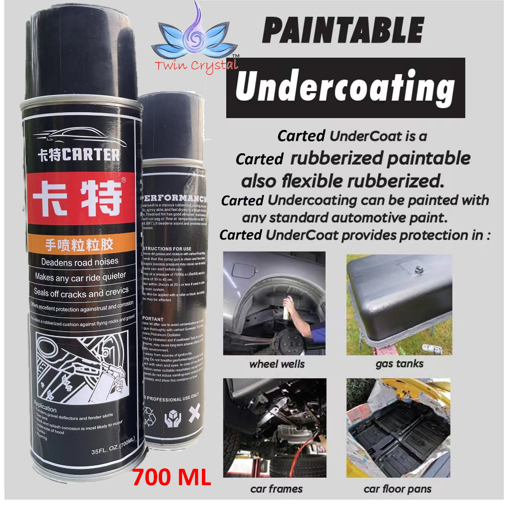 Carter Undercoating Spray Deargon / Veslee Anti Rust Spray Rubberized Undercoating Black 700ml