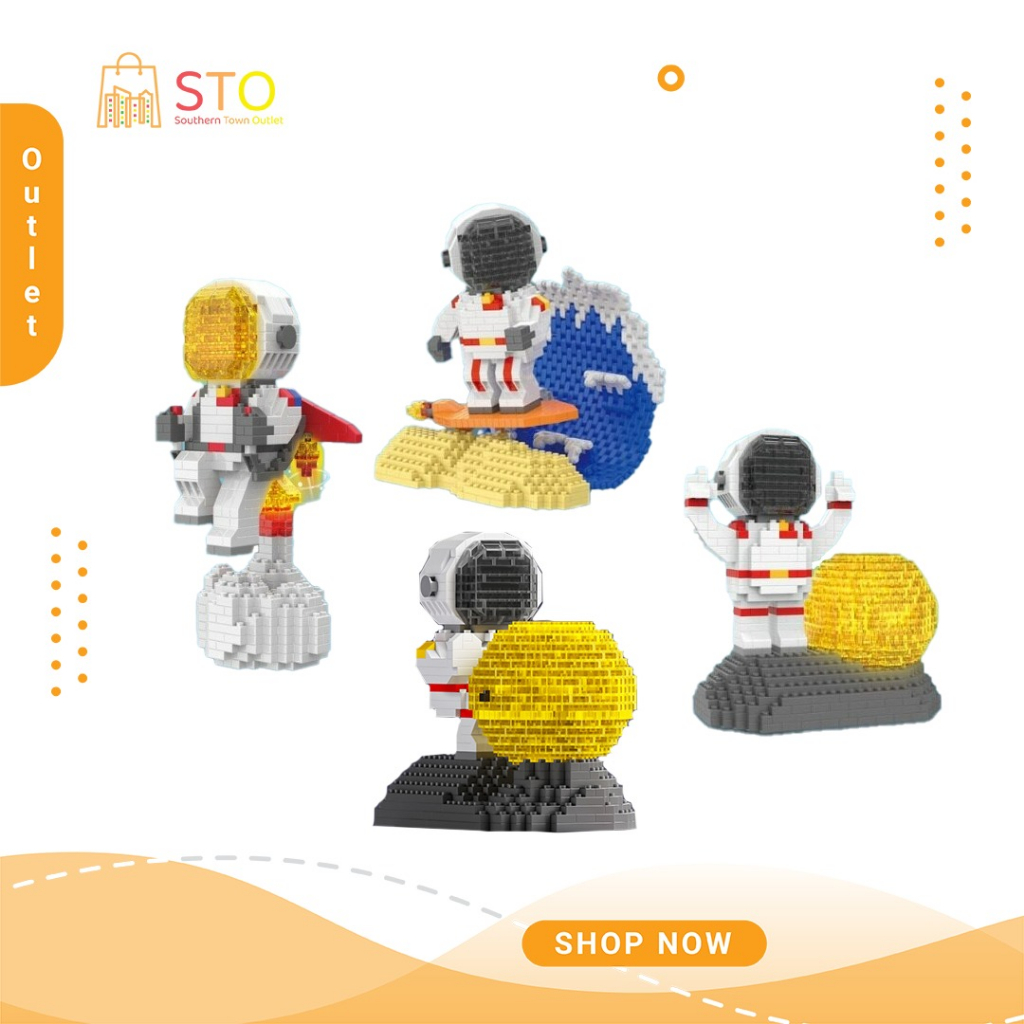 STO Astronaut Design Rocket Building Block Jigsaw Small Particle Block ...