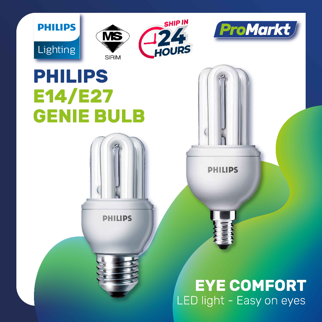 Promarkt Philips E14 E27 Genie Light Bulb 8w 11w 14w Shopee Malaysia 9302