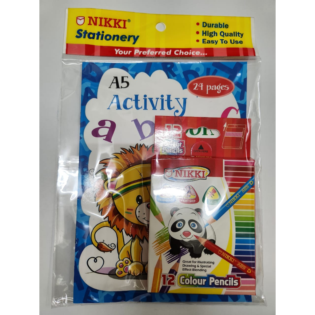 Nikki Stationery Set (A5 Coloring Activity Book + Color Pencil Small ...