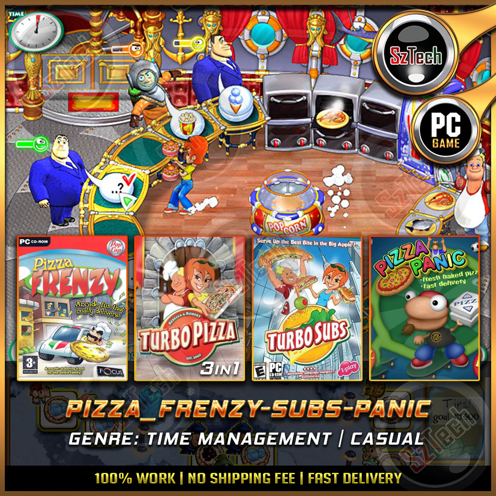 Pizza Frenzy [PCLAPTOP GAME] 🔥DIGITAL DOWNLOAD🔥Turbo Pizza🔥Turbo  Subs🔥Pizza Panic🔥Time Management🔥