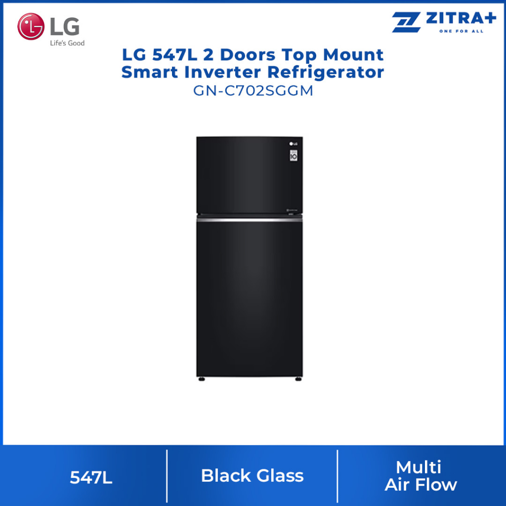 LG 547L 2 Doors Top Mount Smart Inverter Refrigerator GNC702SGGM