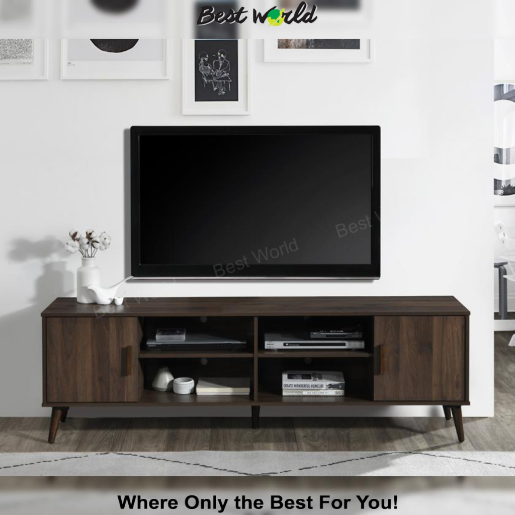 Best RETROSIC TV 8003 6ft TV Cabinet (Colour : Columbia Walnut + White ...