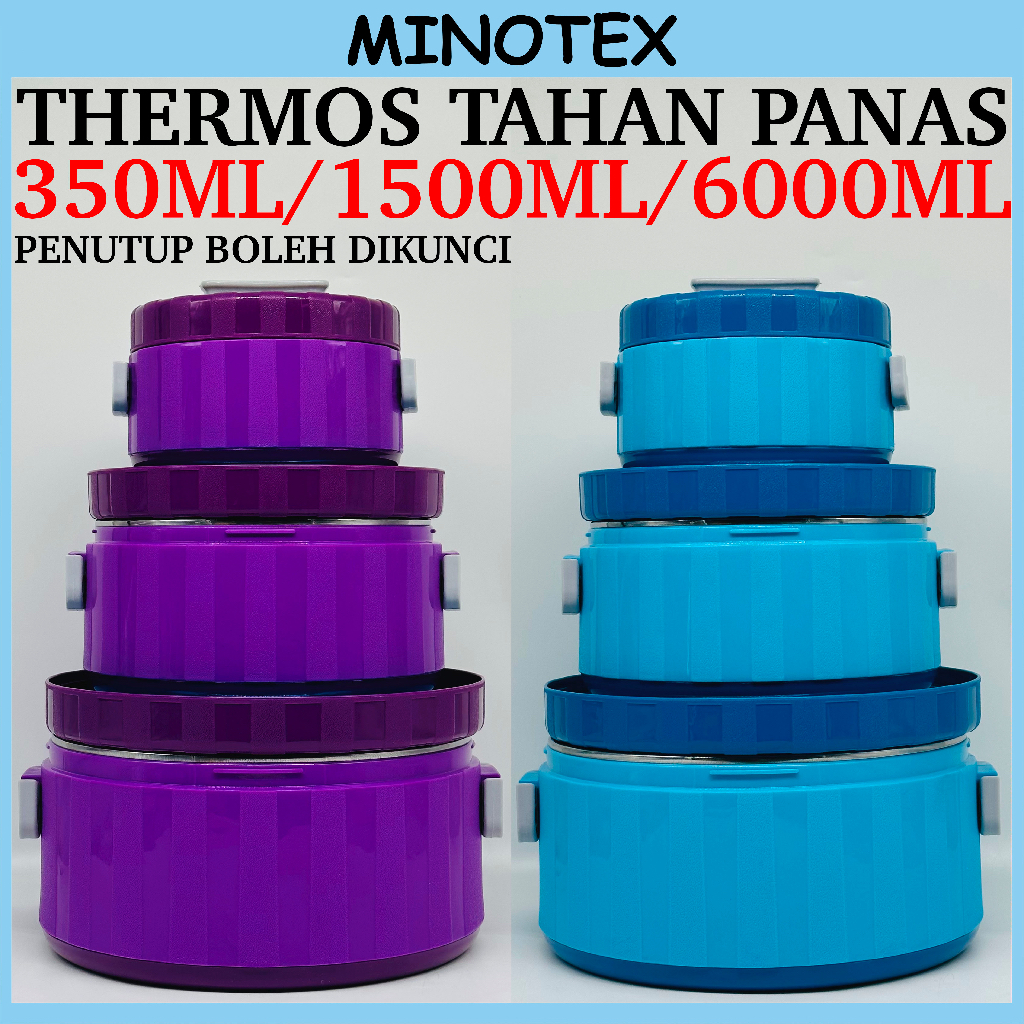 3pcs Bekas Nasi Tahan Panas / Thermos Nasi / Thermal Food Container