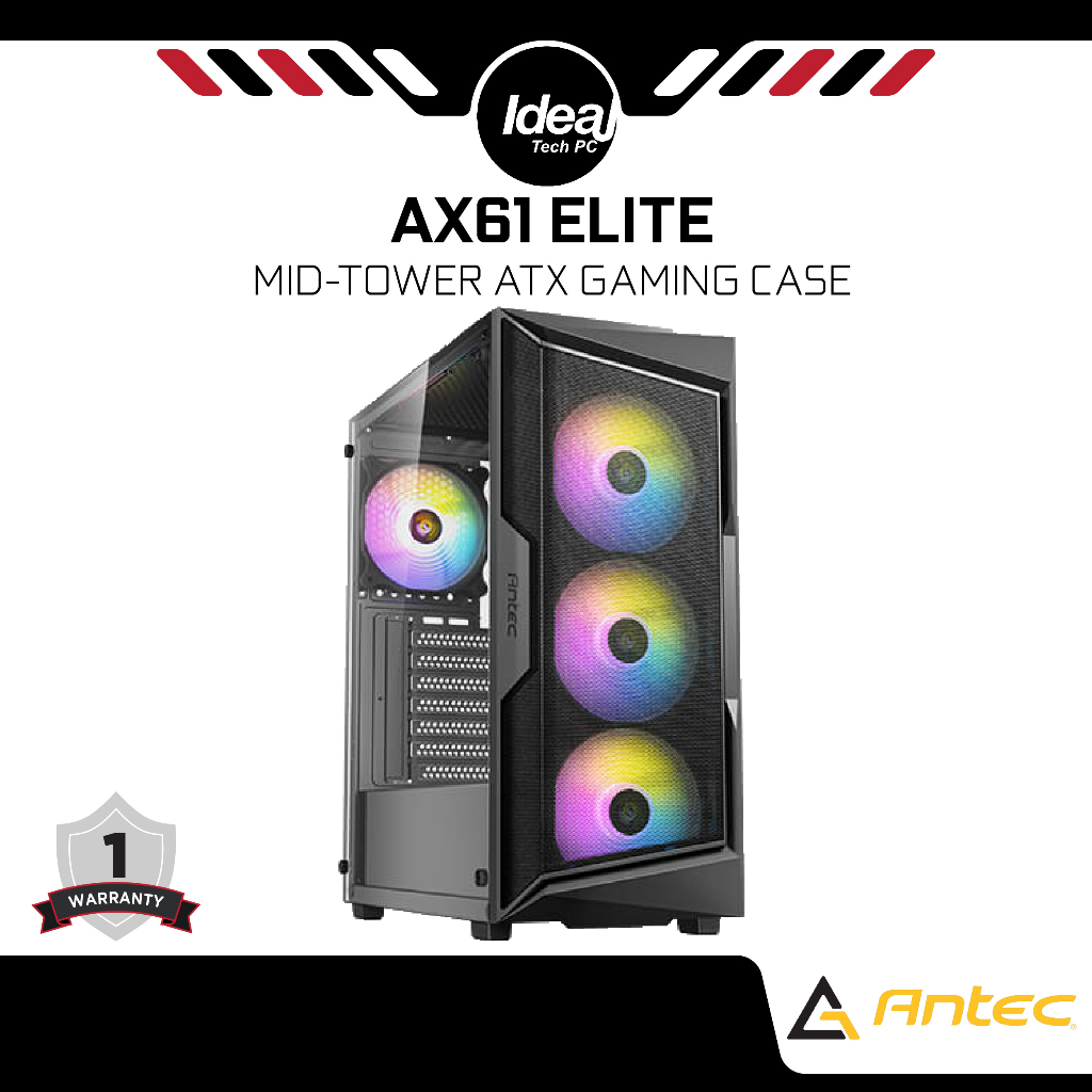 ANTEC AX Series AX61 Elite | High-Airflow Mesh Front Panel | 4 x 120mm ...