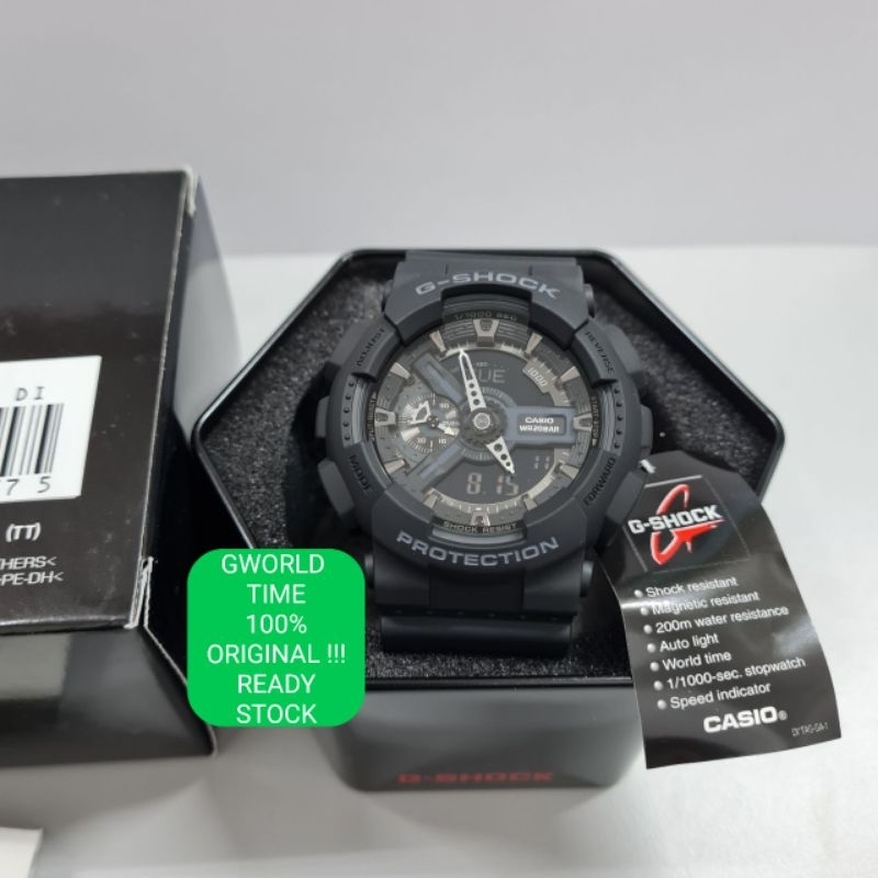 G-SHOCK ORIGINAL GA-110-1B/GA-110/GA-110-1BDR/ER Full black | Shopee ...