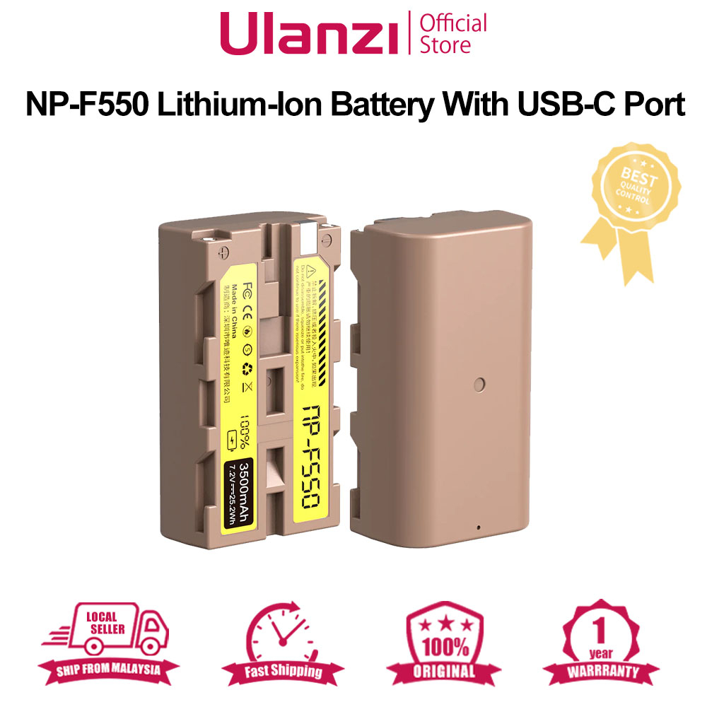 Ulanzi Sony NPF550 Type LithiumIon Battery With USBC Charging Port (3500mAh) 3283 Shopee