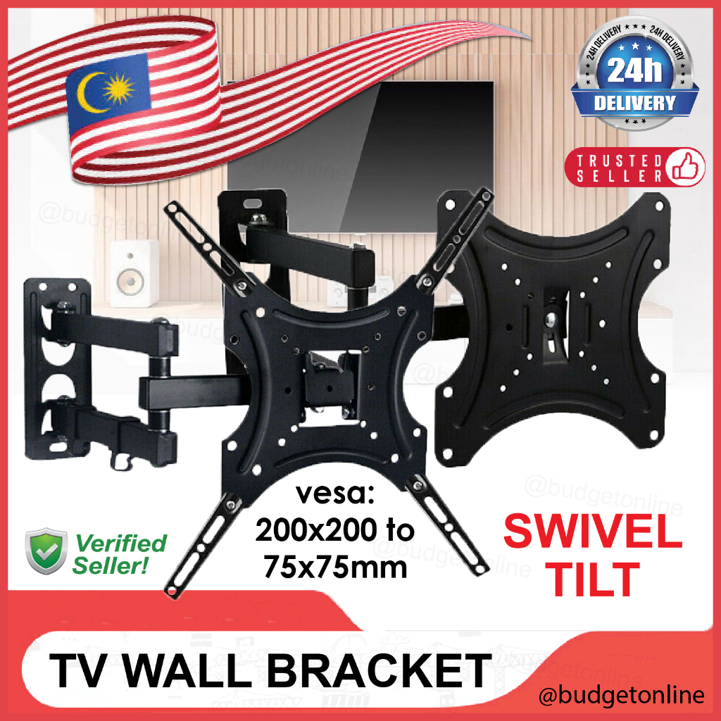 Tv Wall Mount Tv Bracket Universal Full Motion Tilt Swivel Plasma Lcd