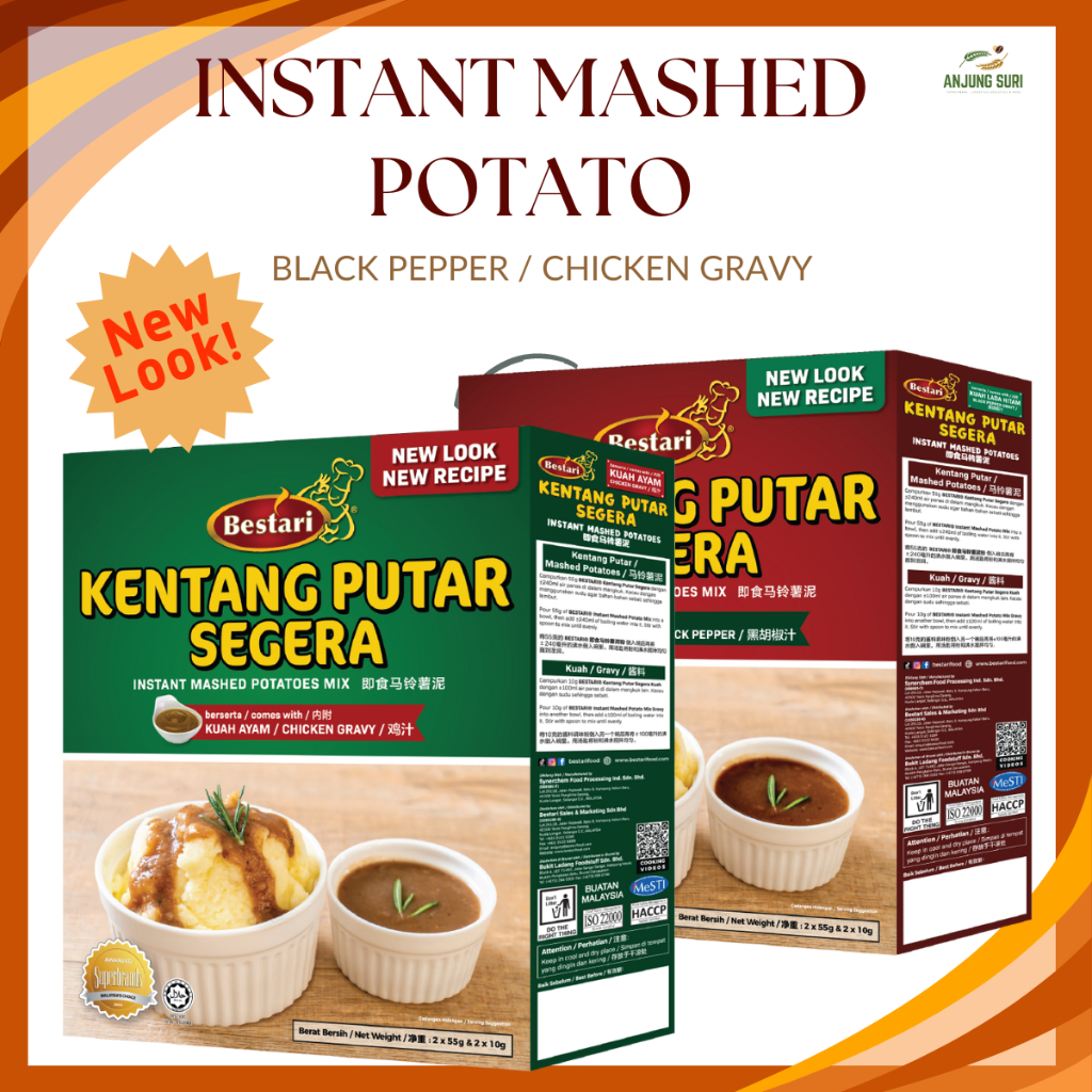 Bestari Instant Mashed Potato Chicken Gravy Black Pepper Kentang