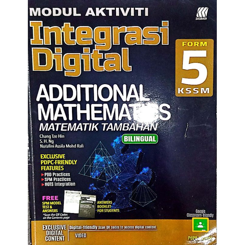 Modul Aktiviti Integrasi Digital Tingkatan 5 Additional Mathematik Buku Rujukan Form 5 Add Math 8354