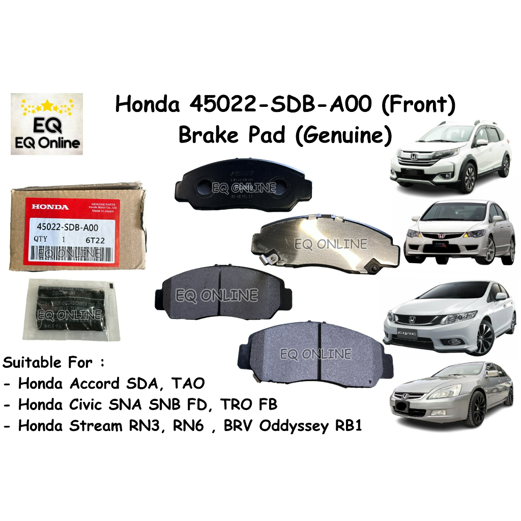 Honda TAO SDA SNA SNB FB TRO FD RB1 RN6 RN3 BRV Front Brake Pad
