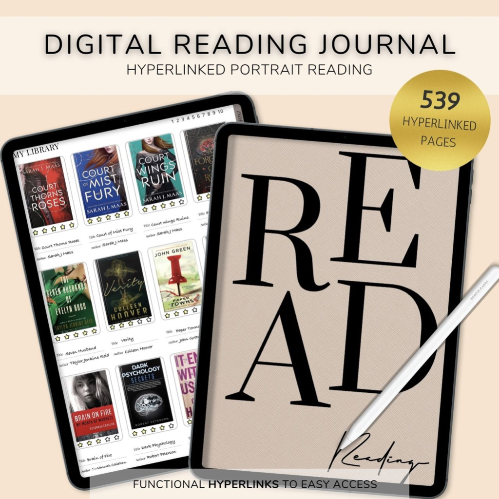 Digital Reading Planner Journal Goodnotes Notability XODO IOS Android ...