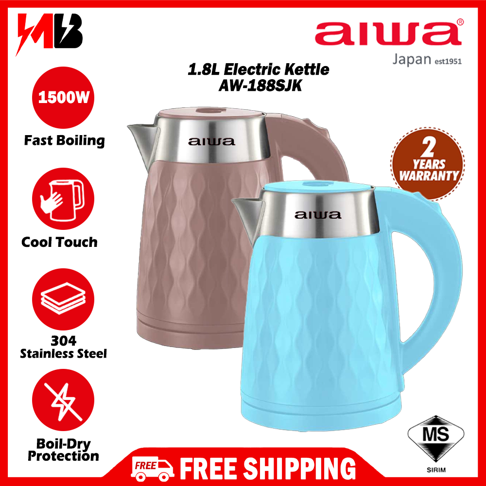 Aiwa L Stainless Steel Electric Jug Kettle Aw Sjk Automatic Cut