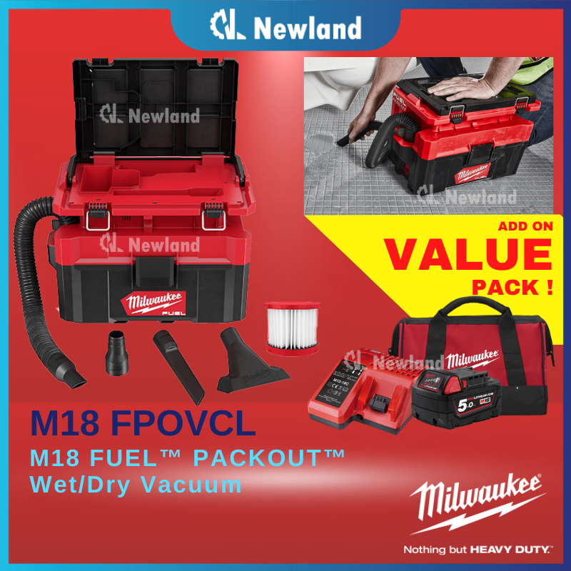 Milwaukee M18 FPOVCL Fuel Packout Vacuum / Wet & Dry Vacuum / Brushless