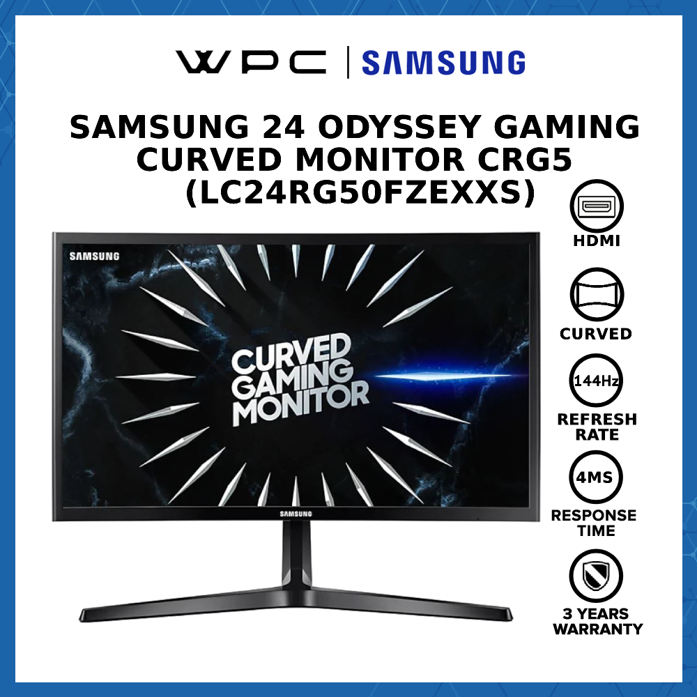SAMSUNG 24 ODYSSEY GAMING CURVED MONITOR CRG5 WITH 144 HZ REFRESH RATE ...