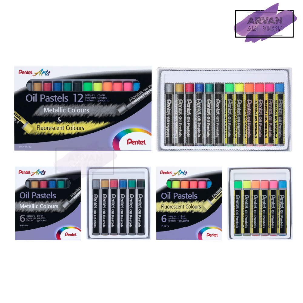 Pentel Arts Oil Pastels Colour ( Set of Metallic / Fluorescent Color