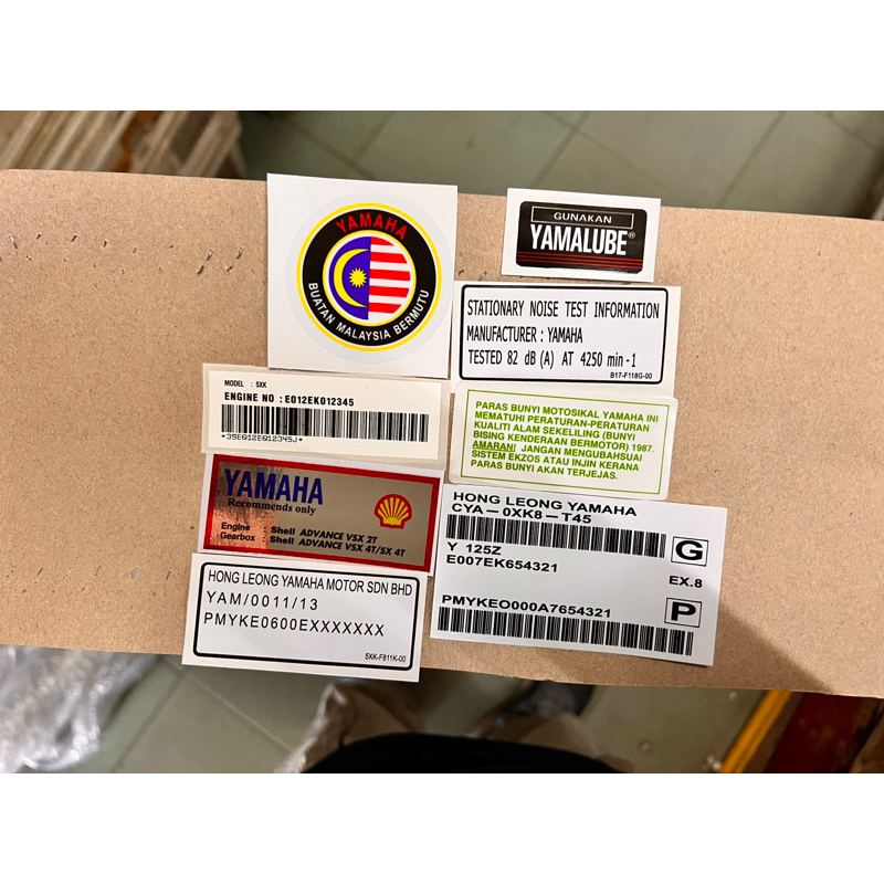 READY STOK CUTTING ORI STICKER MOTOR Y125Z Y125ZR BARCODE COMBO SET ...