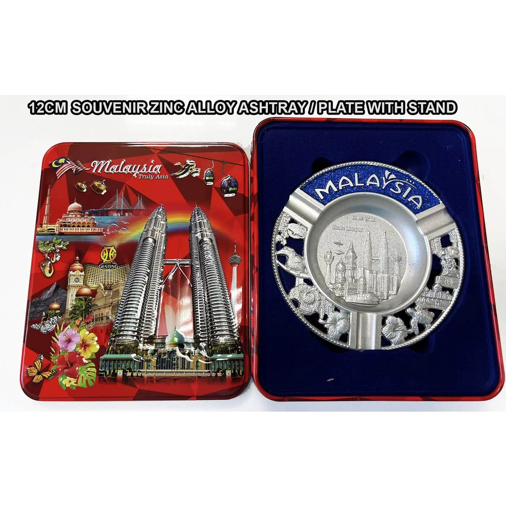 MALAYSIA / JAKARTA INDOENESIA SOUVENIR KLCC TWIN TOWERS PLATE ASHTRAY ...