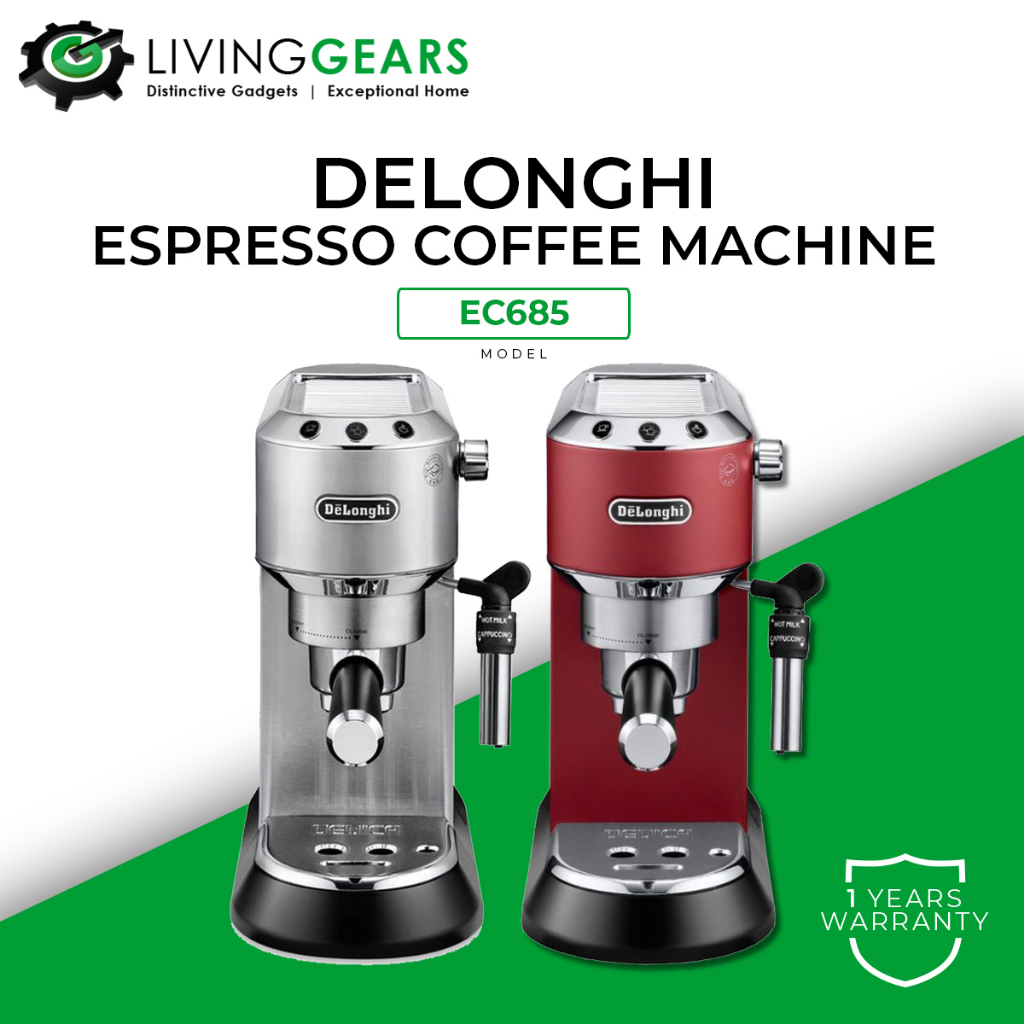 DeLonghi EC685 Dedica Style Pump Espresso Coffee Machine Double Cup