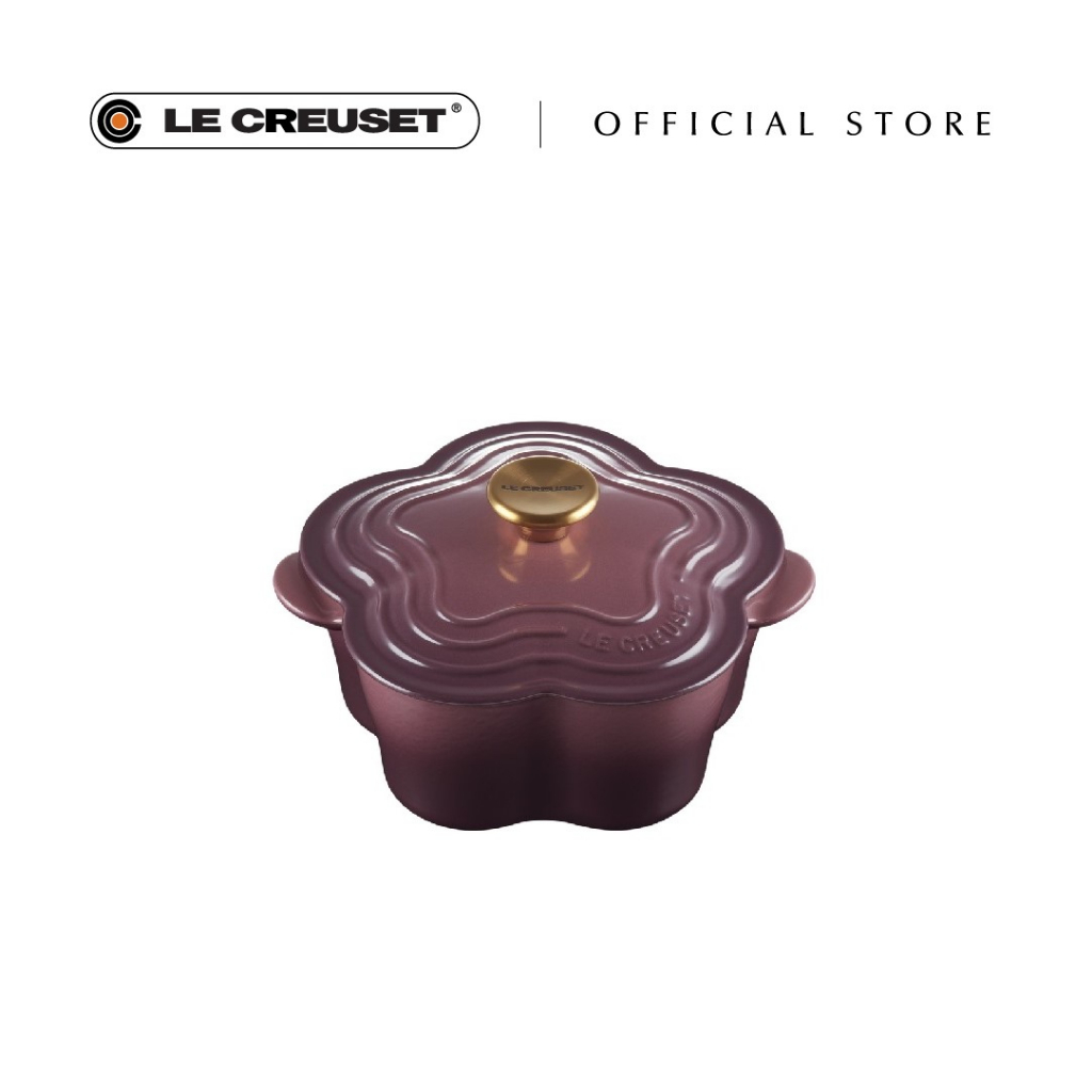 Le Creuset Flower Shaped Casserole 20cm with Gold Knob Fig Shopee